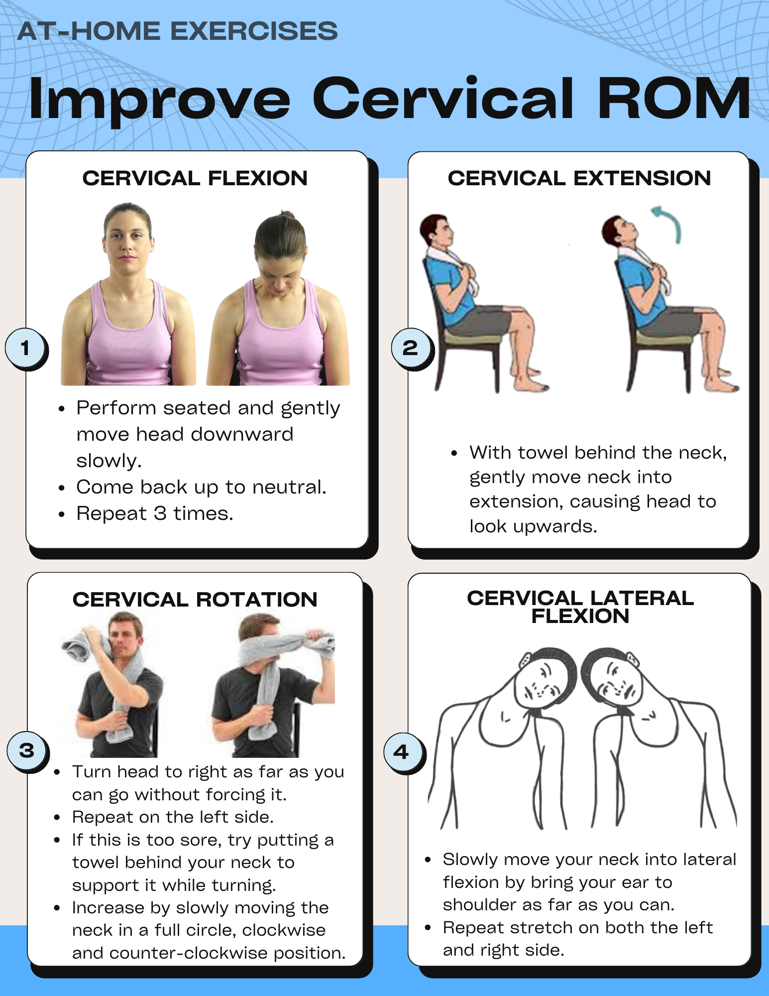At Home Exercises to Improve Cervical Range of Motion