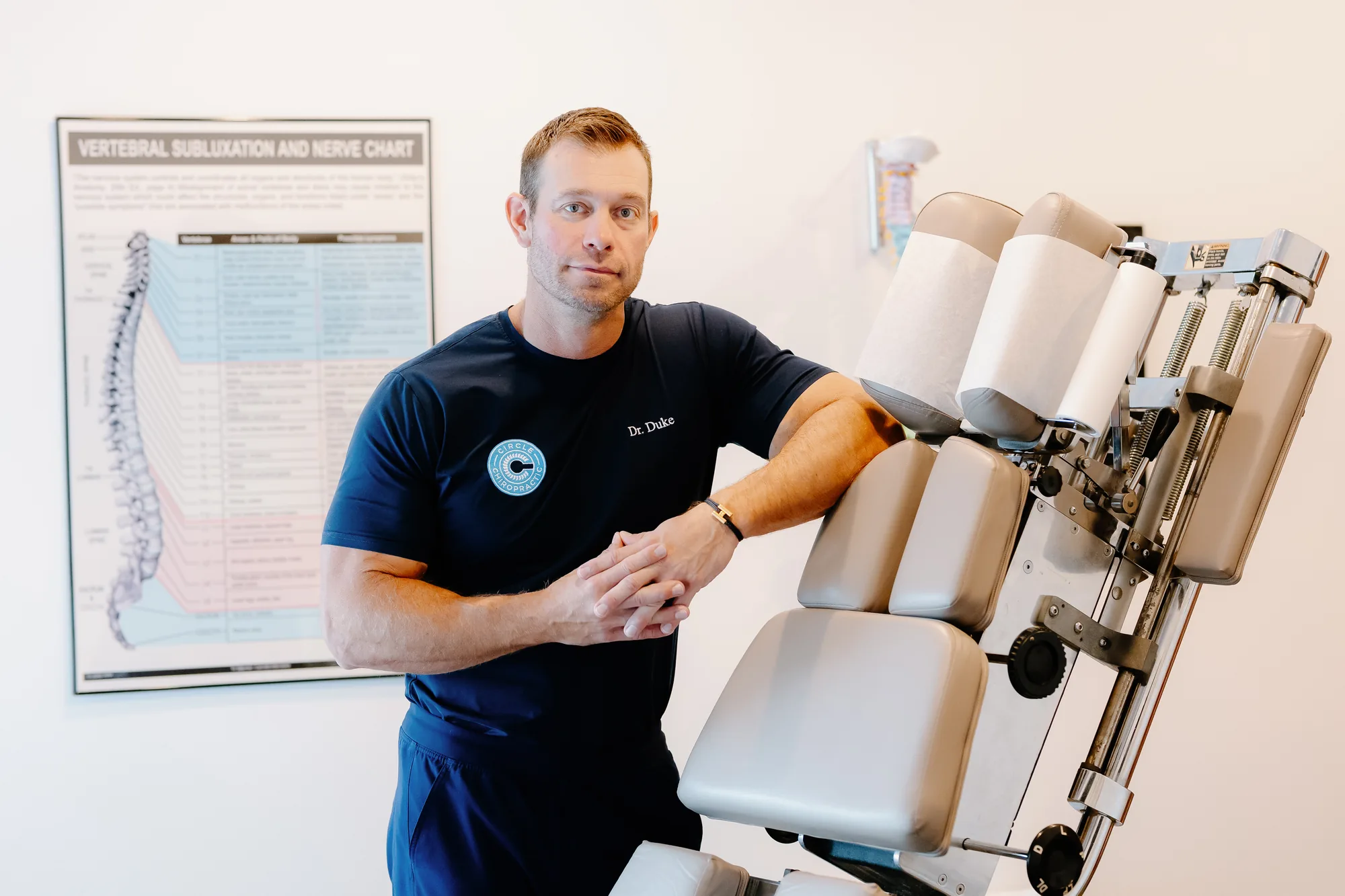 Dr. Ben Duke welcoming patients at the Circle Chiropractic Lakewood Ranch clinic